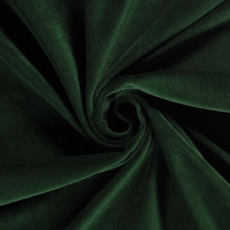 Tissu jersey velours - Vert foncé
