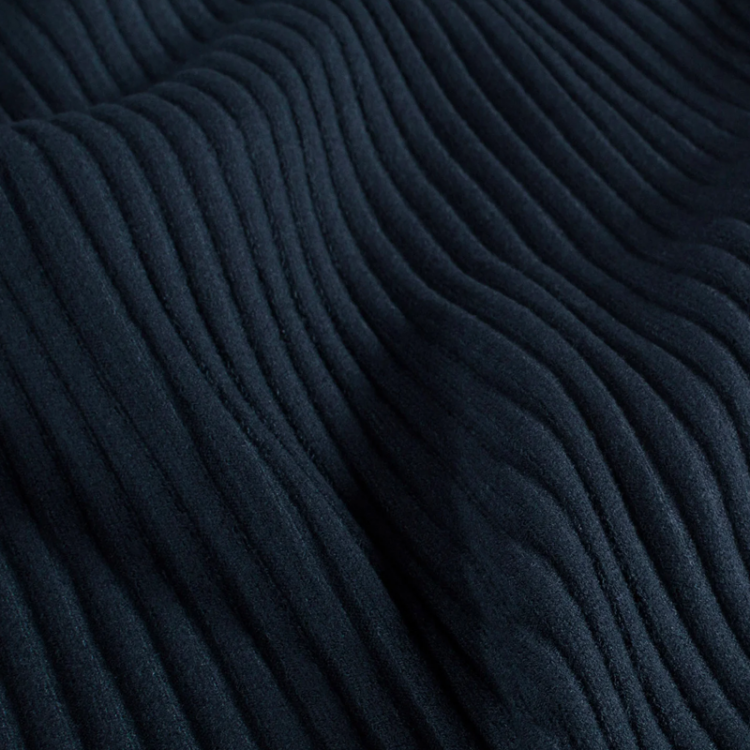 Tissu maille côtelé - Bleu marine