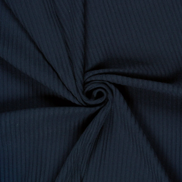 Tissu maille côtelé - Bleu marine