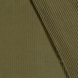 Tissu maille côtelé - Kaki