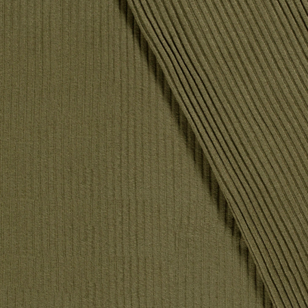 Tissu maille côtelé - Kaki