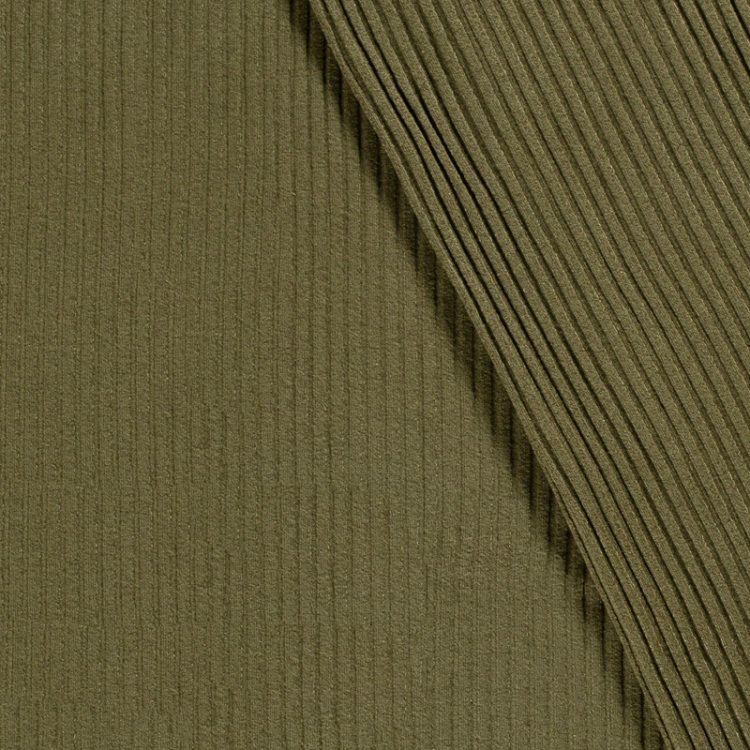 Tissu maille côtelé - Kaki