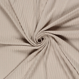 Tissu maille côtelé - Beige