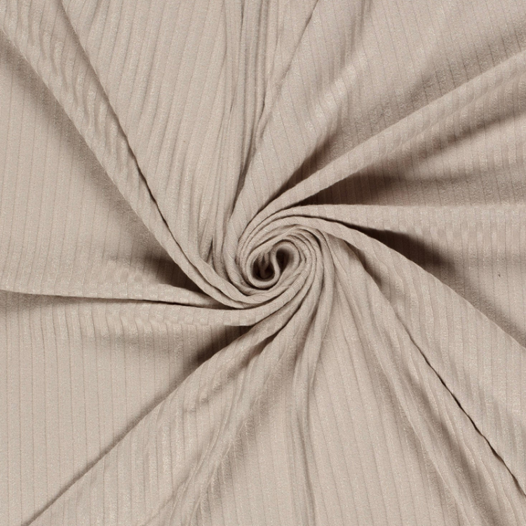 Tissu maille côtelé - Beige