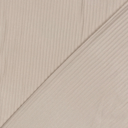 Tissu maille côtelé - Beige