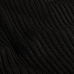 Tissu maille côtelé - Noir