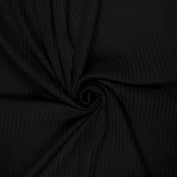 Tissu maille côtelé - Noir