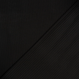 Tissu maille côtelé - Noir
