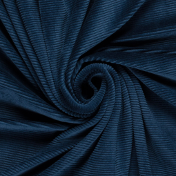 Tissu jersey velours côtelé - Bleu acier