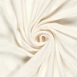 Tissu jersey velours côtelé - Ecru