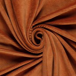 Tissu jersey velours côtelé - Brique