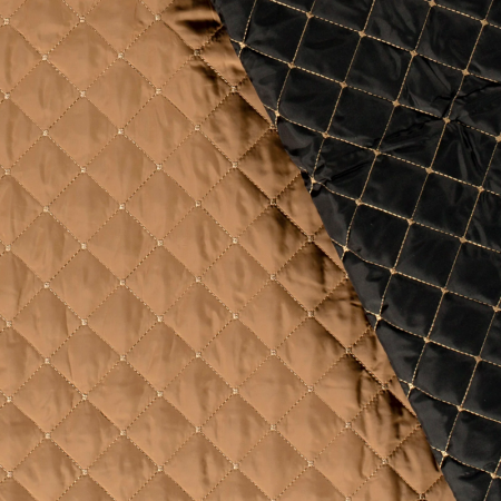 Tissu matelassé - Carreaux beige