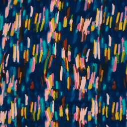 Tissu Polyester satin - Abstrait indigo