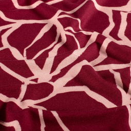 Tissu jersey viscose - Abstrait bordeaux