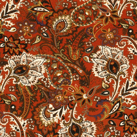 Tissu jersey viscose - Paisley brique
