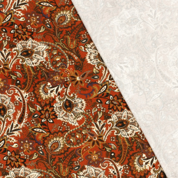 Tissu jersey viscose - Paisley brique