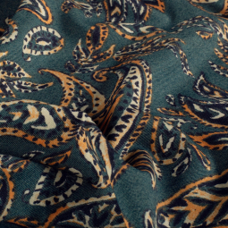 Tissu jersey Milano - Paisley vert foncé
