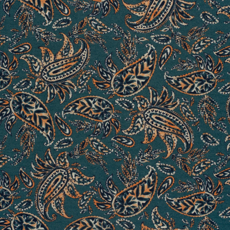 Tissu jersey Milano - Paisley vert foncé