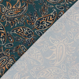 Tissu jersey Milano - Paisley vert foncé