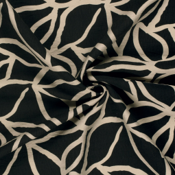 Tissu viscose nylon ottoman - Fleurs beige