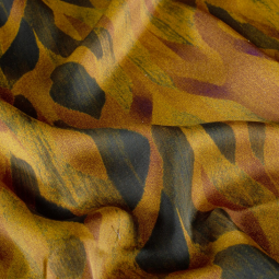 Tissu satin duchesse - Abstrait ocre