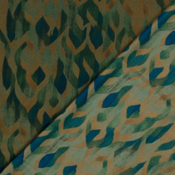 Tissu satin duchesse - Abstrait gris taupe