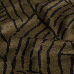 Tissu maille poly viscose - Abstrait gris taupe