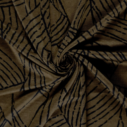 Tissu maille poly viscose - Abstrait gris taupe