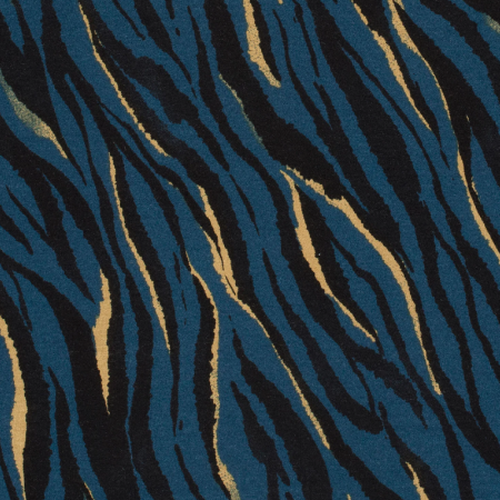 Tissu jersey viscose - Tigres bleu acier