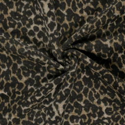 Tissu lainage jacquard - Léopard camel