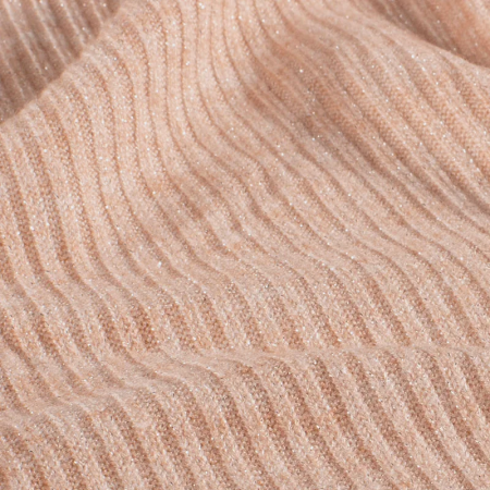 Tissu maille côtelé irisé - Rose