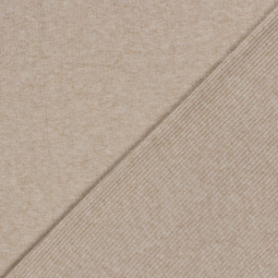 Tissu maille côtelé irisé - Blanc cassé