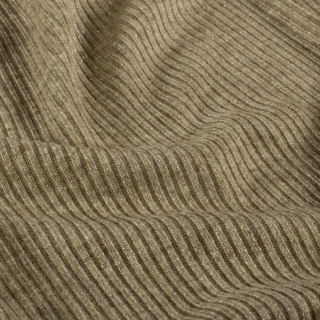 Tissu maille côtelé irisé - Gris taupe