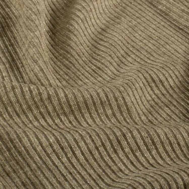Tissu maille côtelé irisé - Gris taupe