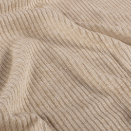 Tissu maille côtelé irisé - beige