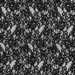 Tissu dentelle - Chenille noir