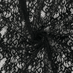 Tissu dentelle - Chenille noir