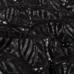 Tissu dentelle - Chenille noir