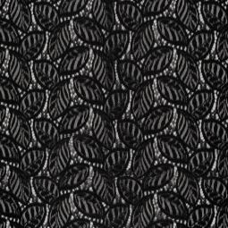 Tissu dentelle - Chenille noir