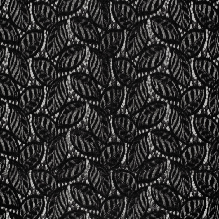 Tissu dentelle - Chenille noir
