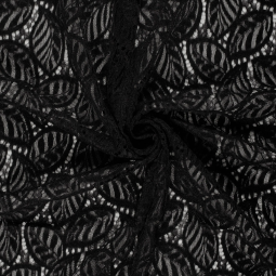 Tissu dentelle - Chenille noir