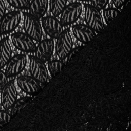 Tissu dentelle - Chenille noir
