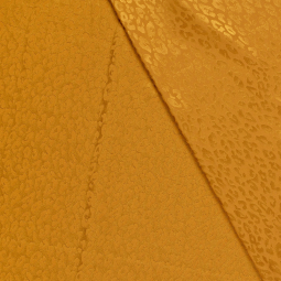 Tissu satin jacquard - Léoprard ocre