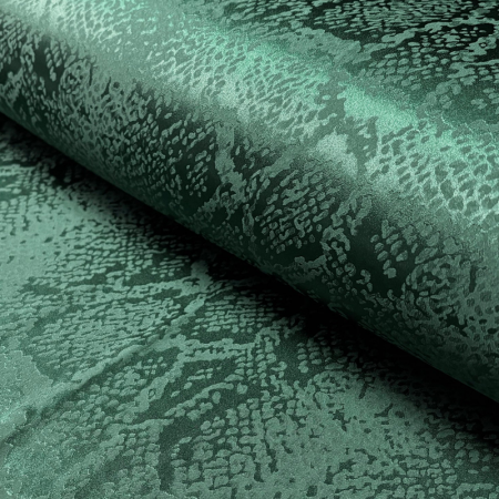 Tissu satin jacquard - Serpent vert foncé