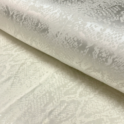 Tissu satin jacquard - Serpent écru