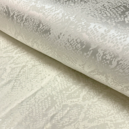 Tissu satin jacquard - Serpent écru