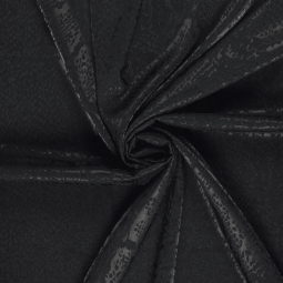 Tissu satin jacquard - Serpent noir