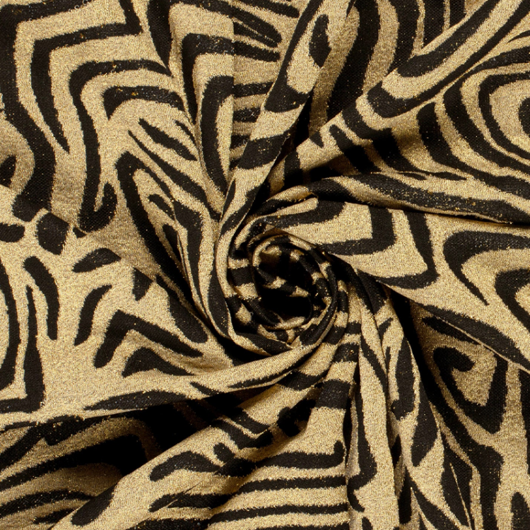 Tissu maille lurex - Abstrait doré