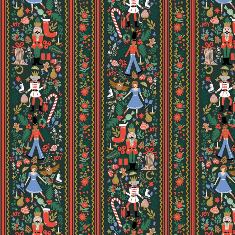 Tissu Rifle paper co - Hollyday classics - casse noisette