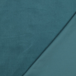 Tissu velours côtelé fin - Bleu sarcelle